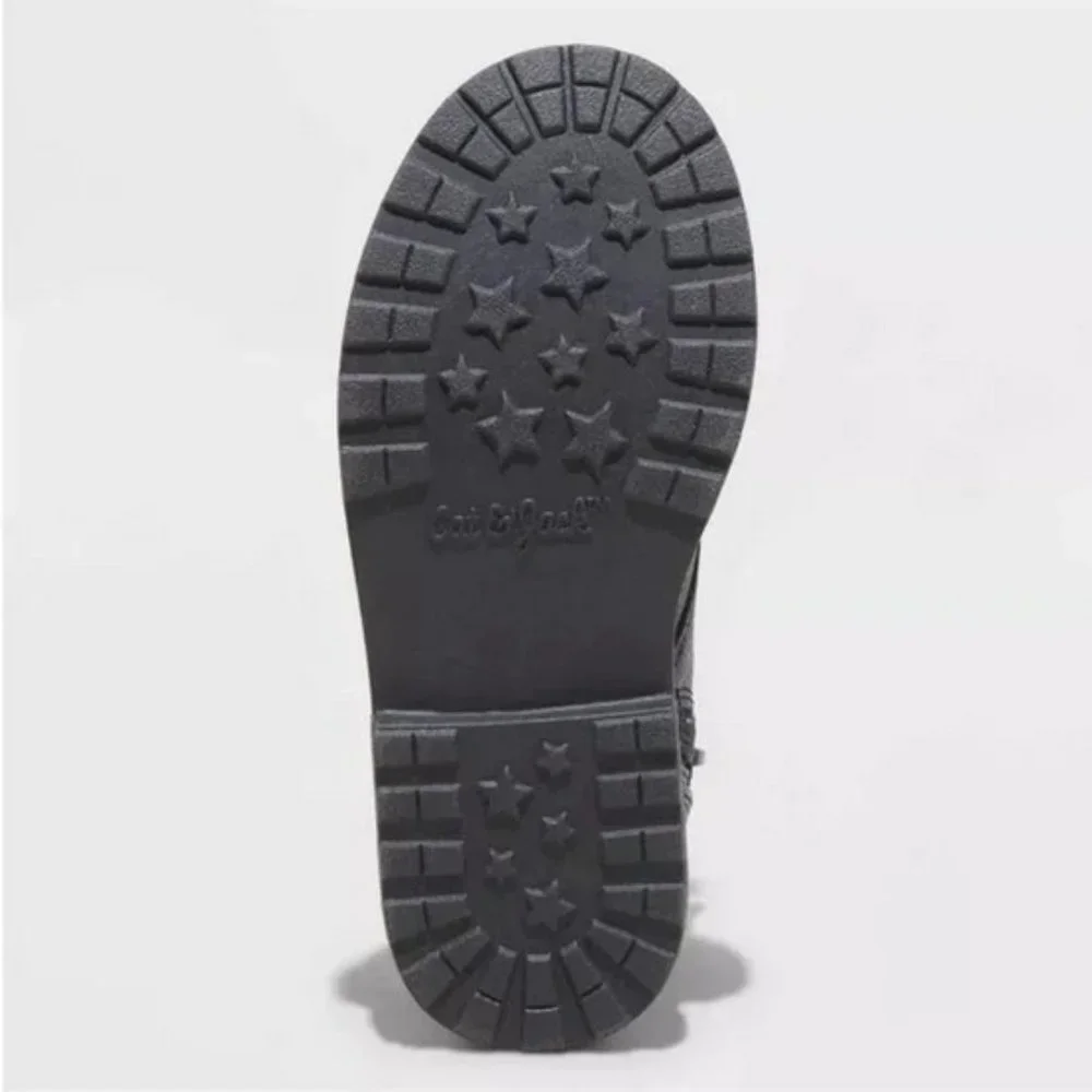 Toddler Girls' Giovanna Lace-Up‎ Zipper Combat Boots Black - Cat & Jack™